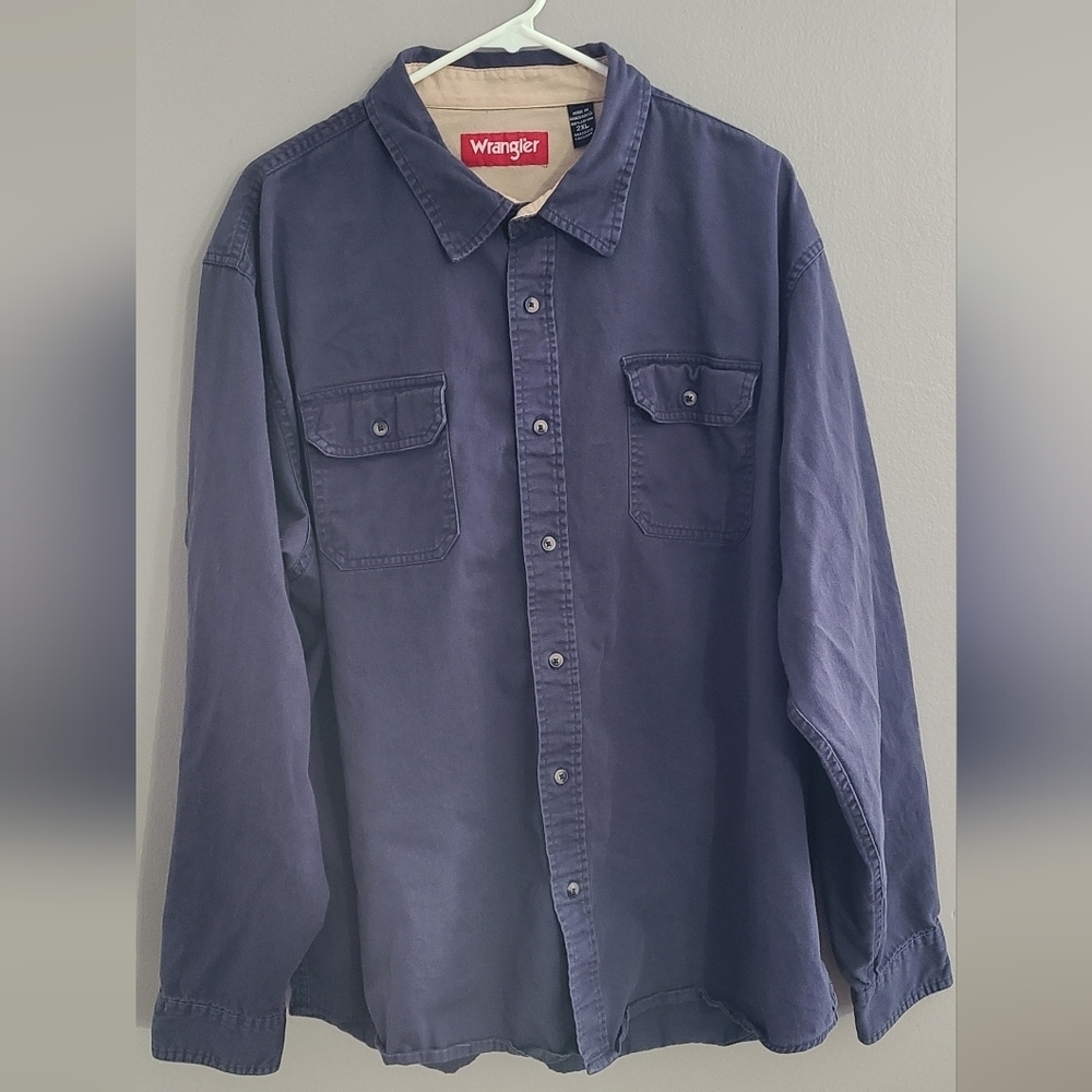 Wrangler Blue long-sleeved button-up 2XL
